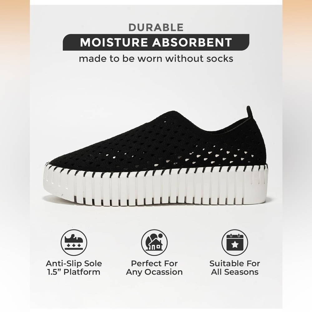Stylish Black Perforated Women's Sneakers - Picture 3 of 4
